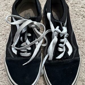 Vans black and white suede sneakers